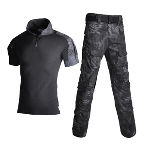 夏季短袖蛙服战术服套装男透气战术训练服CS教官服高端军训迷彩服