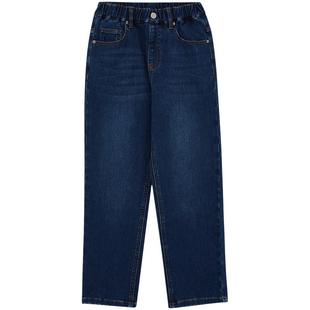 eland kids衣恋童装男童女童牛仔裤春秋季学院风徽章刺绣休闲裤子