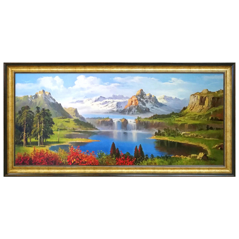 聚宝盆风水风景手绘油画