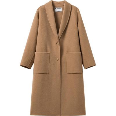 【播奥莱】播休闲慵懒毛呢外套女冬长款呢子大衣DDR4AD5195