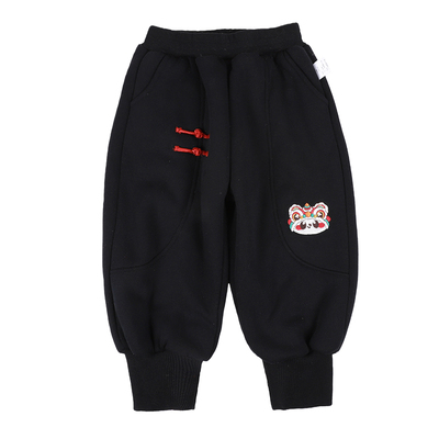 男童一体绒运动裤新年装