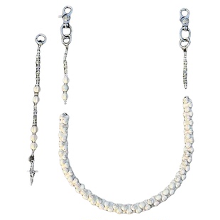 Vanan白松石骨头裤链拼接包包挂件美式穿搭配饰CH小众扣头腰链ins