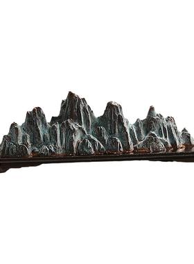 家居玄关假山纯铜新中式