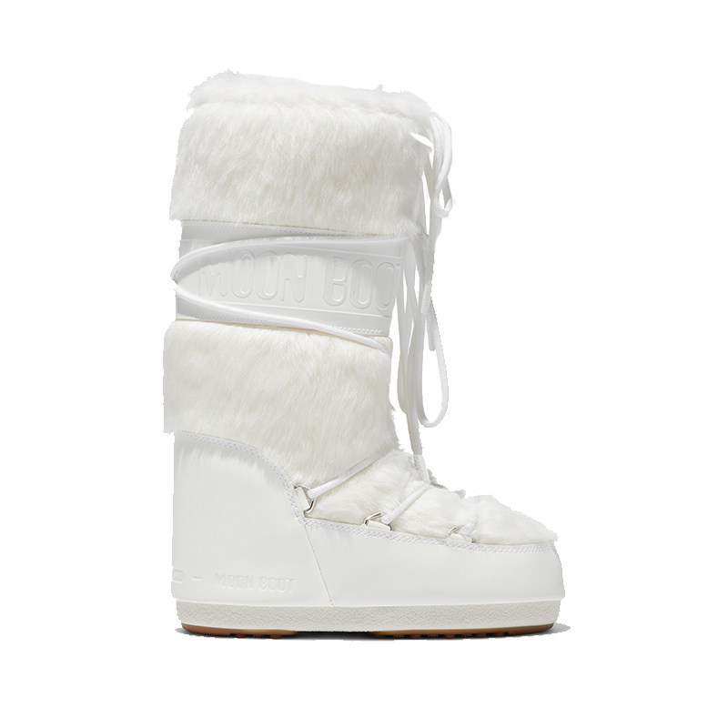 Moon Boot经典款男女同款不分左右白色ICON人造皮毛高筒雪地靴