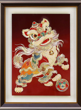 瑞家禾黄铜板铜雕画桌面摆台摆件