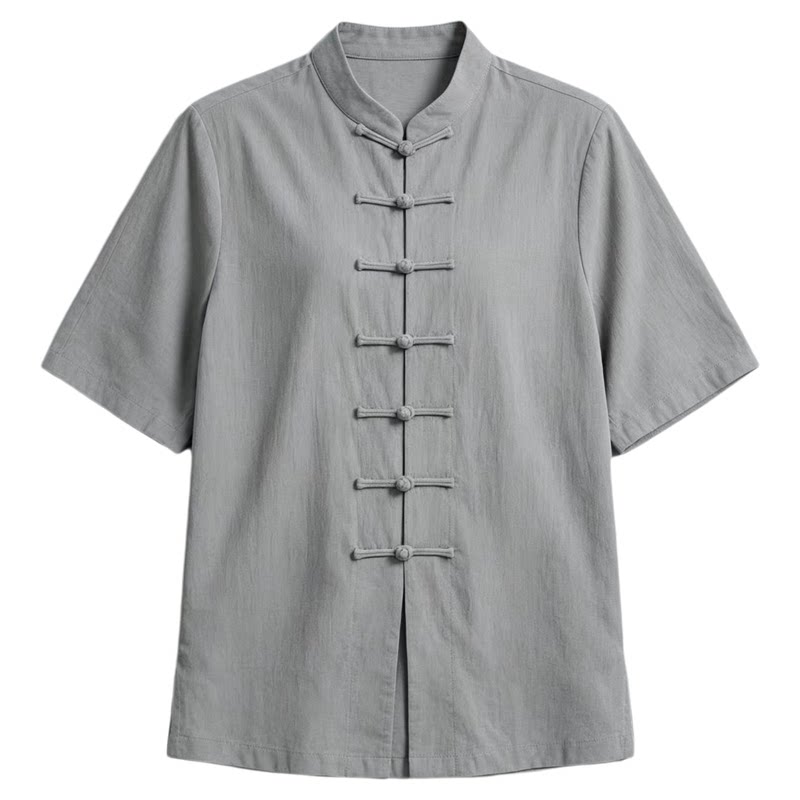 夏季太极服短袖棉麻太极拳中式服