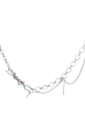 PTC原创红色项链轻奢高级感小众设计冷淡风锁骨链男女Y2K甜酷辣妹