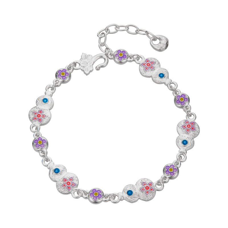 顺庆银楼S9999纯银拾月手链古法新中式国风葫芦纯银手链送礼物