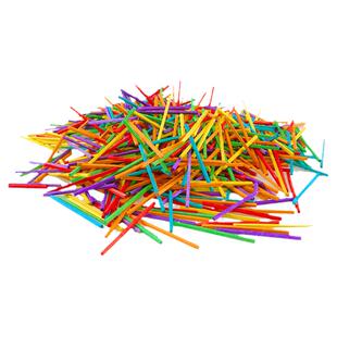 火柴棒木棒diy手工制作材料小木棍模型益智彩色条游戏教具计数棒