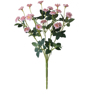 小月季玫瑰仿真花束假花摆设绢花客厅餐桌花艺摆件服装店橱窗装饰