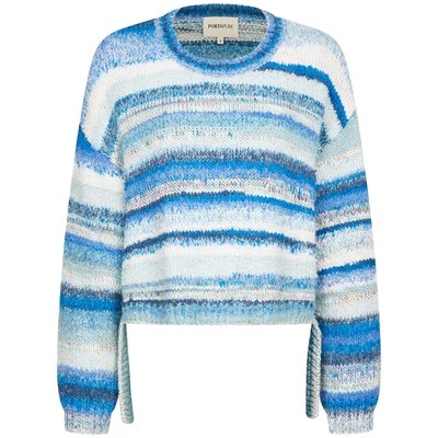 宝姿PORTSPURE女装冬季慵懒温柔设计感甜美混色针织衫