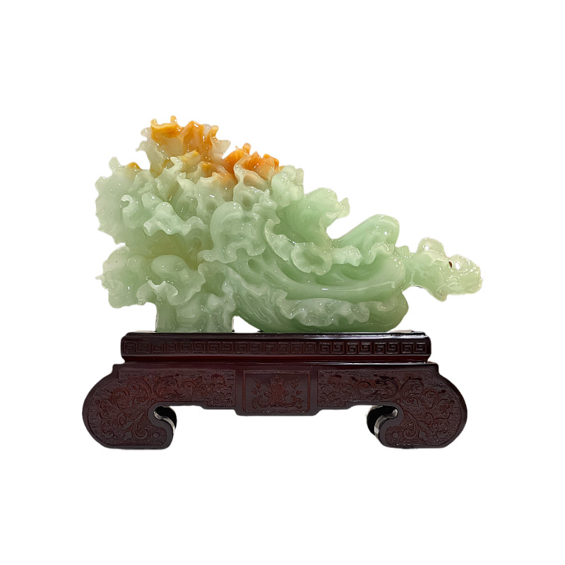 百财聚来白菜摆件玉石中式家居