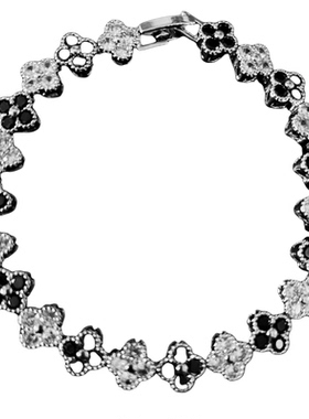 熊猫配色四叶草网球手链