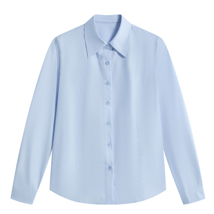 图曼朵职业白衬衫女长袖2025新款春工装通勤正肩考公教资面试衬衣