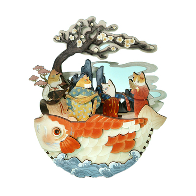 LOTS梦唐画猫古风diy拼装音乐盒