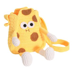 卡通黄油芝士奶酪包手工编织包包diy自制材料包手织包送女友礼物