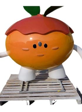 水果标识树脂纤维山楂卡通玩偶公仔雕塑定制玻璃钢橘子娃娃装饰品