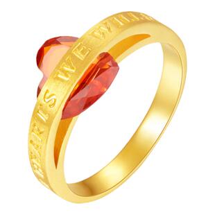 justgold镇金店火热爱恋黄金足金戒指1707661Y