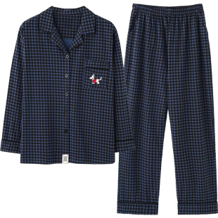 马克公主情侣睡衣春秋款纯棉可爱卡通男女士可外穿柔软家居服套装