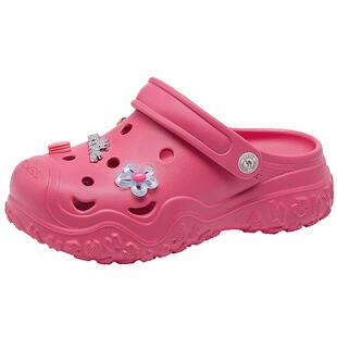 李柯以/王培延同款骆驼情侣洞洞鞋女鞋2026春夏厚底凉鞋女沙滩鞋