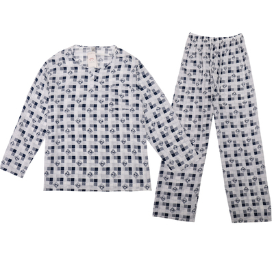 棉绸中老年男士圆领休闲长袖长裤