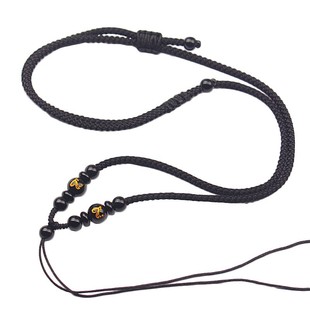 黄金翡翠玉坠挂绳观音佛手工编织本命年红色挂脖子项链绳吊坠绳子