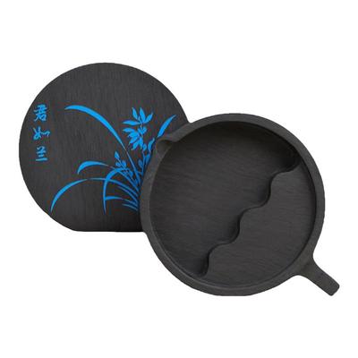 六品堂原石鱼尾砚自带鱼尾笔搁