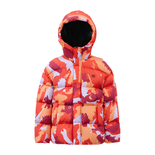 EBAER儿童新年羽绒服红色满印外套2026冬装马年过年衣服羽绒外套