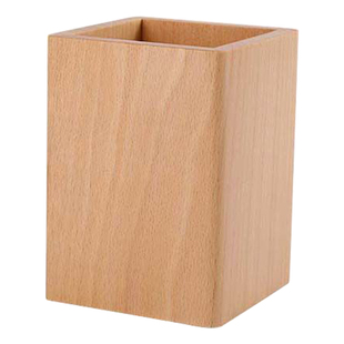 木质方笔筒松木笔筒手工DIY笔筒超轻粘土雪花泥木质模具多功能大容量书桌用品榉木笔筒学生办公室楝木收纳盒