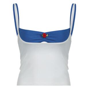 WEEKEEP【炫彩斑斓】玫瑰花针织假两件吊带 + 色彩字母印花梭织裤