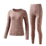 女士95%棉秋衣秋裤套装薄款学生保暖内衣亲肤抗菌内穿打底棉毛衫