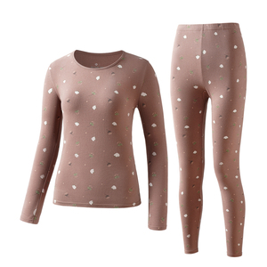 女士95%棉秋衣秋裤套装薄款学生保暖内衣亲肤抗菌内穿打底棉毛衫