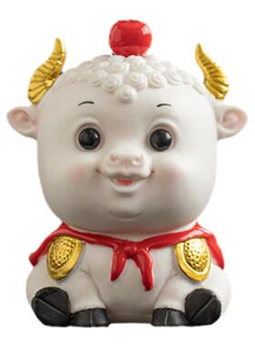 牛市飞升陶瓷牛装饰摆件