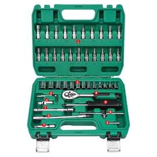 小飞套筒组合套装汽修工具箱电动摩托车修车维修快速棘轮扳手全套