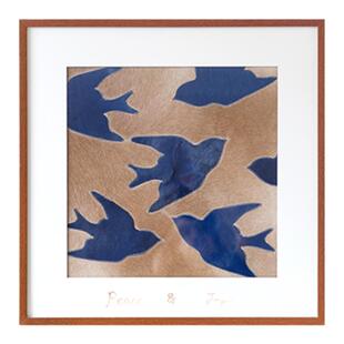 若奈挂画 真牛皮！《平安喜乐》peace&joy  丹麦克莱因蓝鸽装饰画