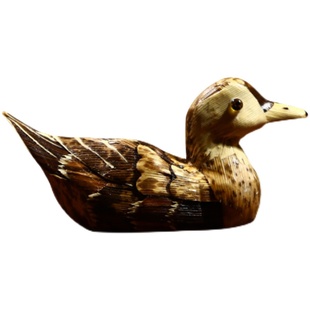 纯手工民间工艺笋壳编制玄关竹编鸭子茶宠礼品桌面小摆件居家饰品