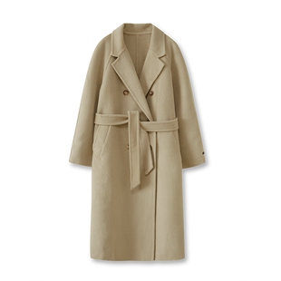 【商场同款】LILY冬新款女装经典宽松西装式双面呢毛呢大衣女