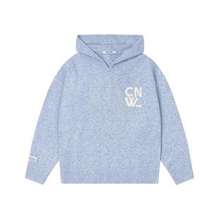 【新年穿搭】陈伟霆CANOTWAIT混纺LOGO连帽毛衣男女秋冬款宽松