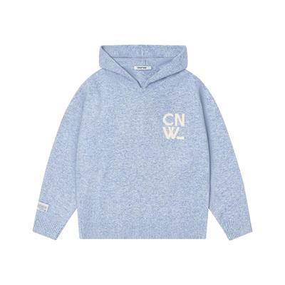 陈伟霆CANOTWAIT混纺LOGO连帽毛衣男女秋冬款宽松基础潮慵懒上衣