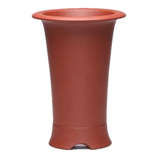 清香阁紫砂花盆 红降坡蕙兰寒兰莲瓣高兰盆 手工透气桌面古典花器