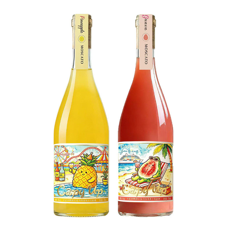 菠萝芭乐莫斯卡托葡萄酒果酒8度女生微醺高颜值聚会低度甜酒卡皮
