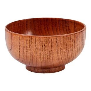日式酸枣木碗家用宝宝饭碗汤面碗复古实木小碗漆器木质沙拉碗果盘