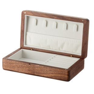 懒角落木质实木首饰盒收纳盒高档精致戒指盒耳饰项链手链盒饰品盒