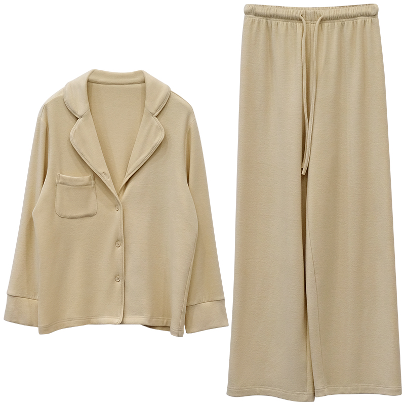 一三良品小个子 软糯磨毛绒加厚长袖睡衣睡裤家居服两件套装女冬