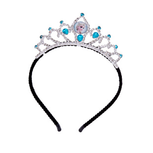 女童爱莎公主发箍冰雪奇缘皇冠发饰品小女孩生日水晶王冠艾莎头饰