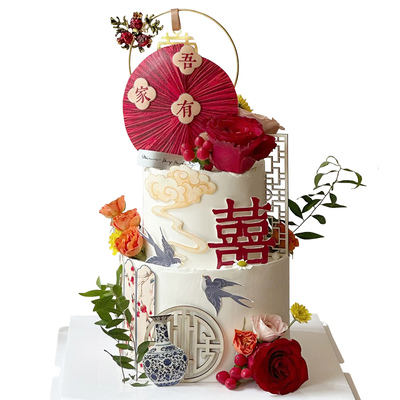 新中式婚礼吾家有喜甜品台装饰