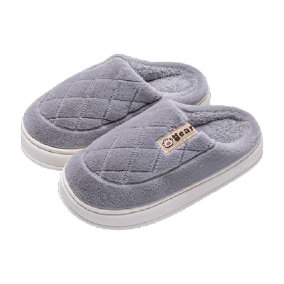 洁丽雅棉拖鞋冬季男厚底保暖防滑