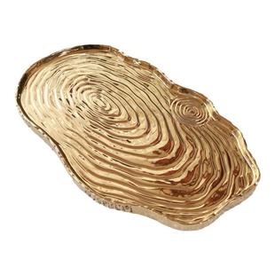 北欧风格简约13英寸树头型盘 釉下彩瓷器盘工艺托盘 白色餐盘瑕疵