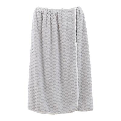 纯色云朵绒女柔软可穿浴裙套装