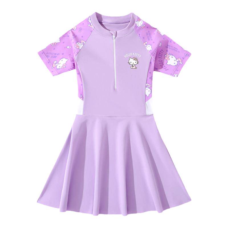 儿童泳衣Hellokitty女童2025新款夏连体游泳衣可爱女孩公主裙泳装